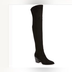 Marc Fisher Cathi Pointed Toe Over the Knee Boot Black Women's Size 7.5M
